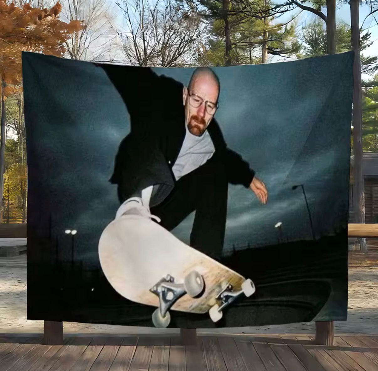 Dope ass Walter white skateboard flag