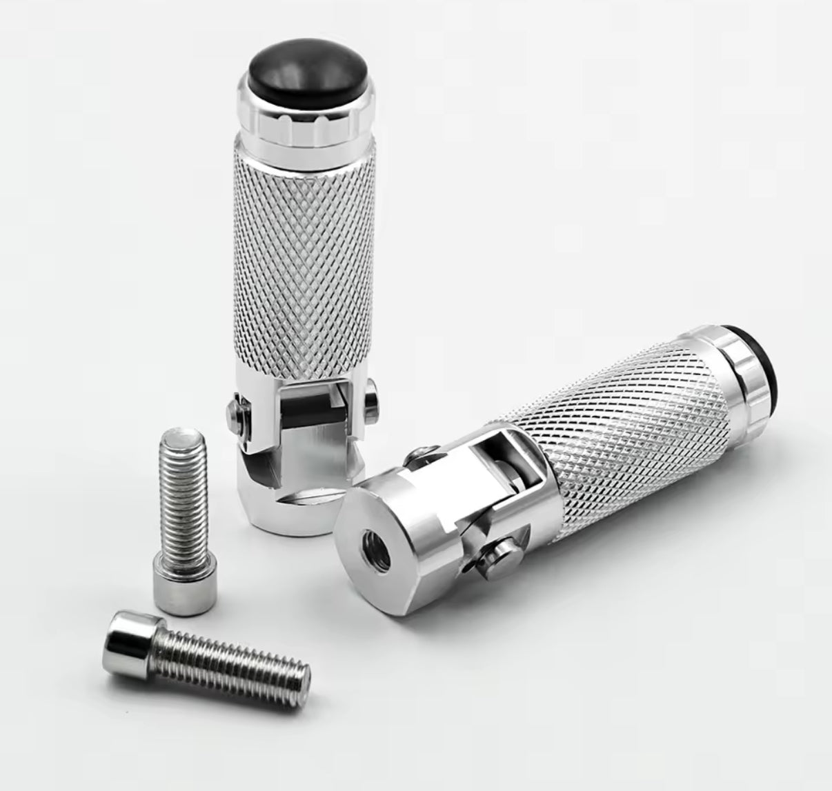 2Pcs M8 Universal Motorcycle Motor Bike Folding Footrests Footpegs Foot Rests Pegs Rear Pedals Set CNC Aluminum Moto Accessories