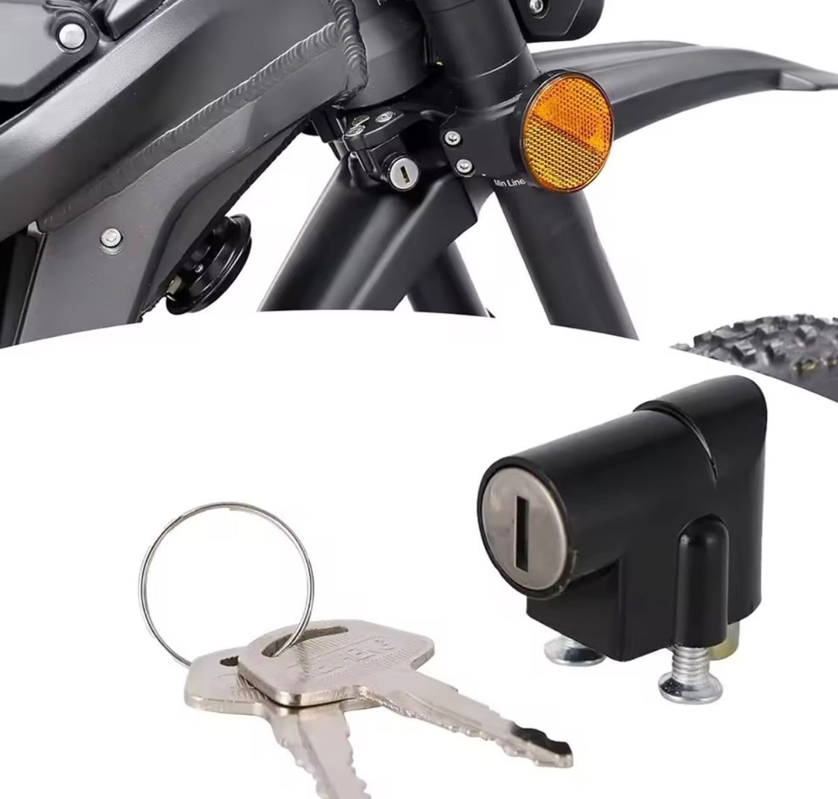 Motorcycles Accessories Handlebar Helmet Lock Security Portable Anti-theft Key For Surron Sur Ron Light bee X S Electric Bike