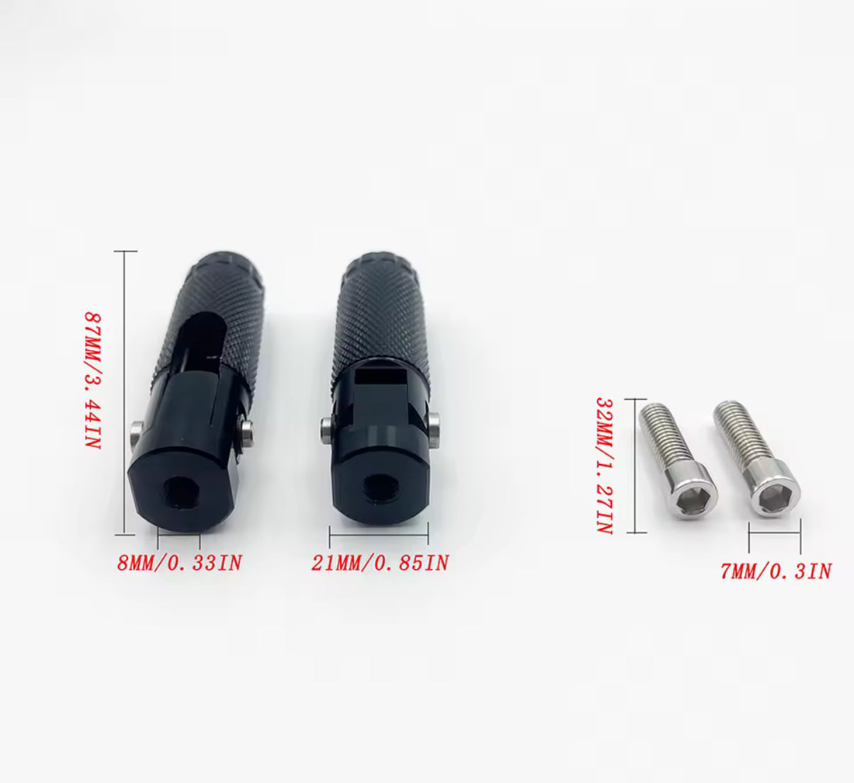 2Pcs M8 Universal Motorcycle Motor Bike Folding Footrests Footpegs Foot Rests Pegs Rear Pedals Set CNC Aluminum Moto Accessories